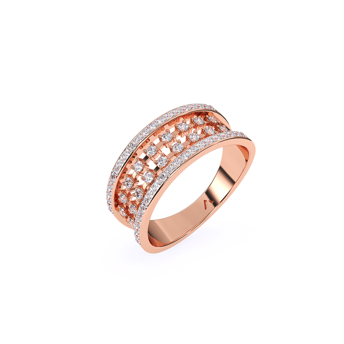Dazzling Rose Gold and Diamond Ring For Women